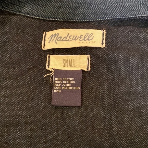 Madewell Blue Button Front Tunic Top - Picture 4 of 7